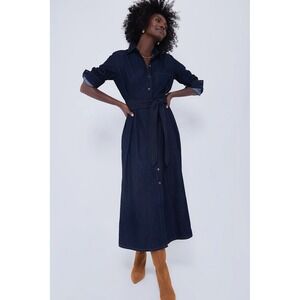 Tuckernuck Denim Maxi Shirt Dress Womens XS Blue Excelle NWT